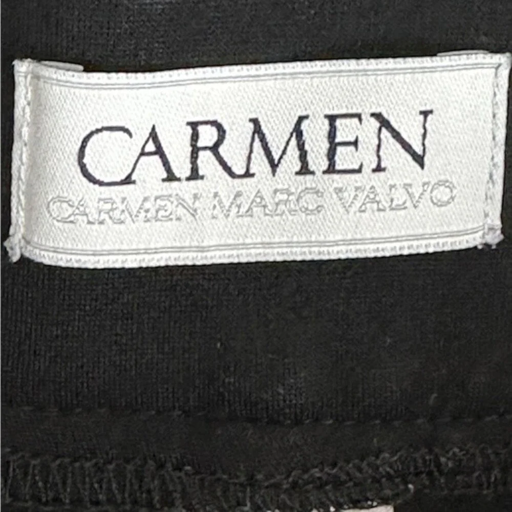 Carmen Marc Valvo Textured Front Black Leggings S
